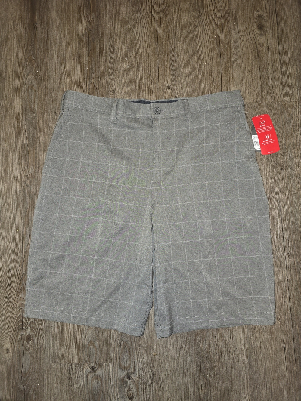 bcg Gray Windowpane Performance Golf Shorts